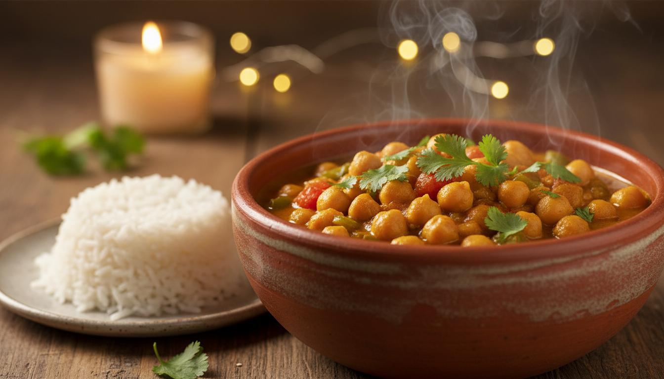 Caril de Grão com Manga — O Jantar Vegan Perfeito